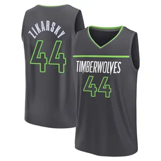 Minnesota Timberwolves Men's Rocco Zikarsky Charcoal Fast Break Statement Edition Jersey