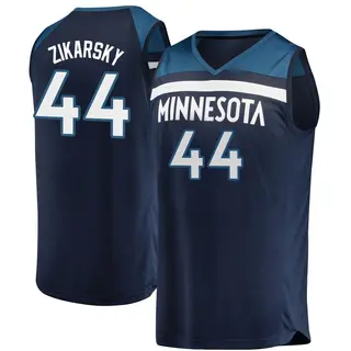 Minnesota Timberwolves Men's Rocco Zikarsky Navy Fast Break Jersey - Icon Edition