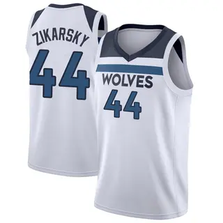 Minnesota Timberwolves Men's Rocco Zikarsky White Swingman Jersey - Icon Edition
