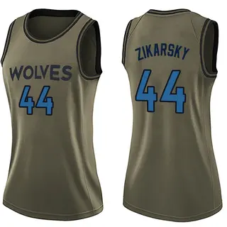 Minnesota Timberwolves Women's Rocco Zikarsky Green Swingman Salute to Service Jersey